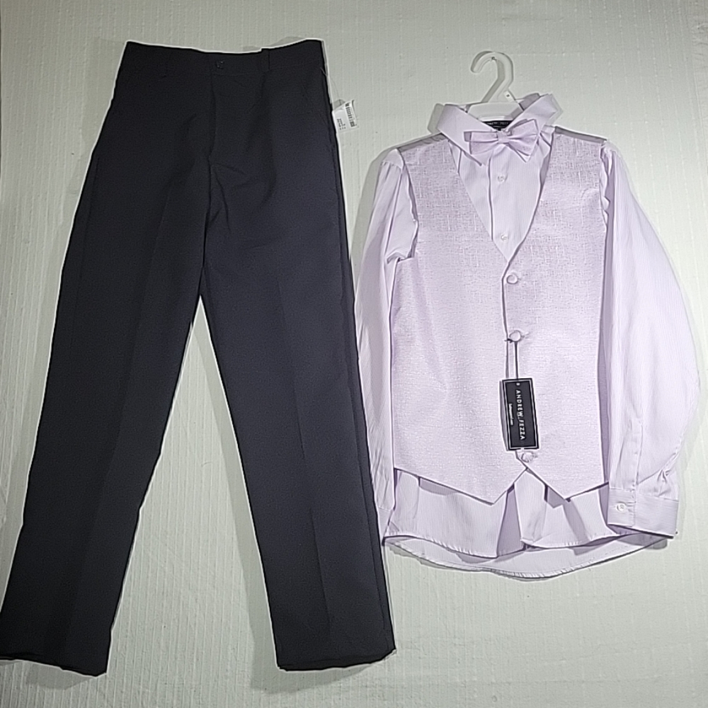 Andrew Fezza Boys Size 14 Bow Tie, Vest, Shirt and Dress Pants